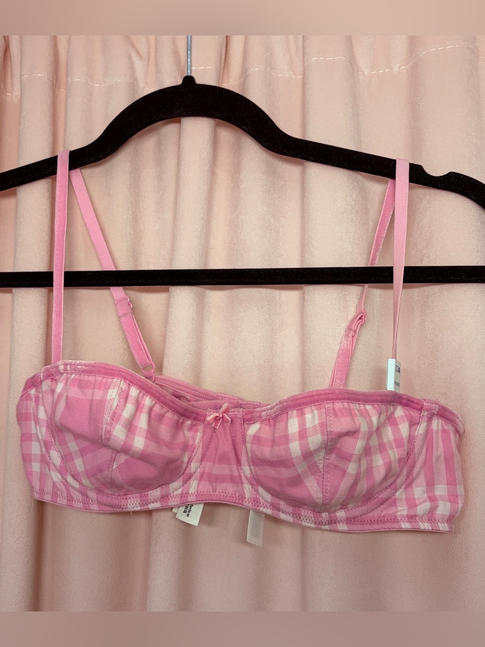 Victoria’s Secret Pink Gingham Plaid Balconette Bra - Women Intimates